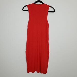 Anthropologie Womens Dress Size XS Ribbed Sleeveless Bodycon Side Slits FLAW